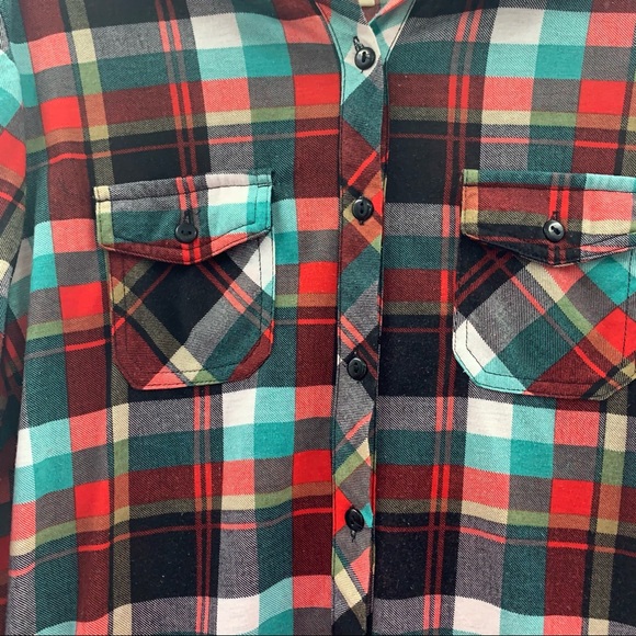 Passport Plaid Button Up Shirt Multicolor Size Large - Picture 3 of 9